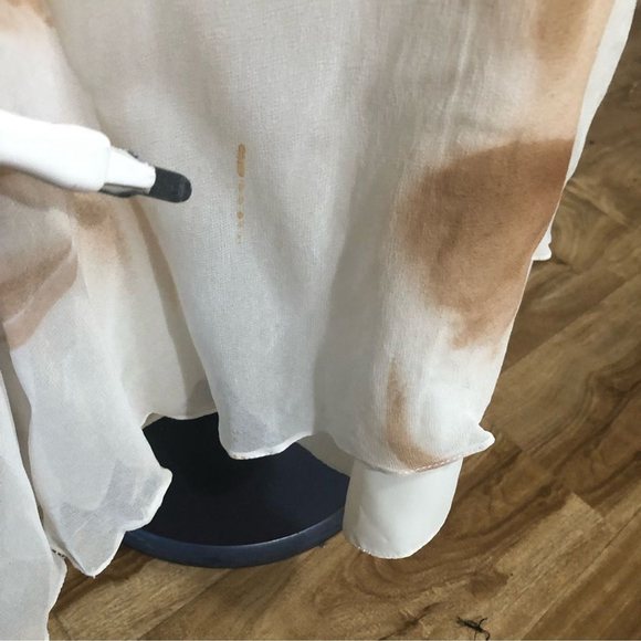 Vintage 70s Victorian Lace Maxi Dress Union Made S M - Picture 9 of 10